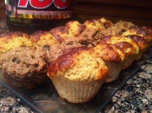 Muffins de chía destacada