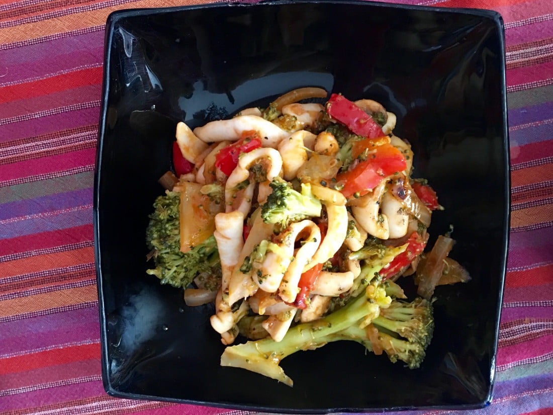 Calamares con verduras