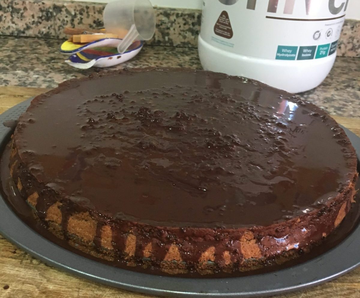 Tarta de chocolate y naranja fitness