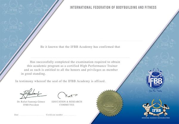 certificado elearning IFBB