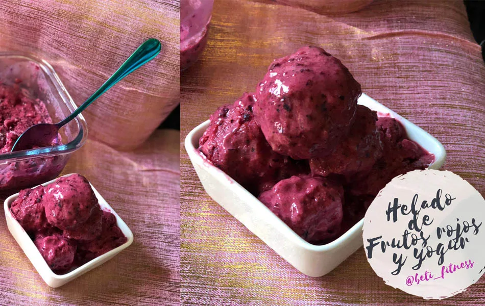 Helado de frutos rojos y yogur fit