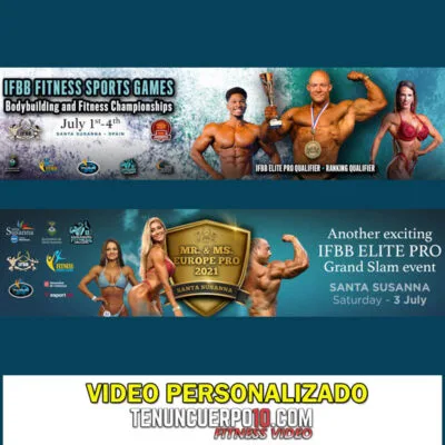 IFBB Campeonatos de Europa 2024 vídeos 4 IFBB Fitness Sport Games y Ms. Mr Europe PRO vídeo personalizado