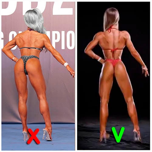 Cuerpo inclinado en pose de espaldas Reglas Bikini fitness IFBB Los 10 errores que te alejan del podio en Bikini Fitness IFBB (y como solucionarlos)
