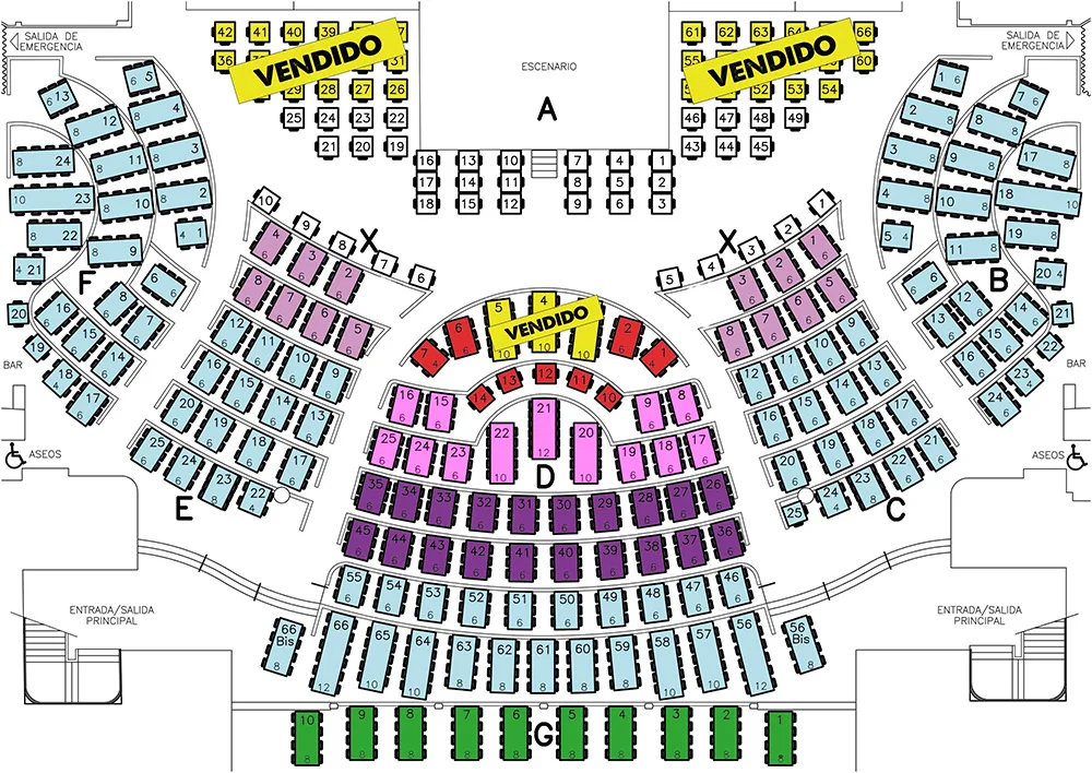 Plano de Asientos Benidorm Palace