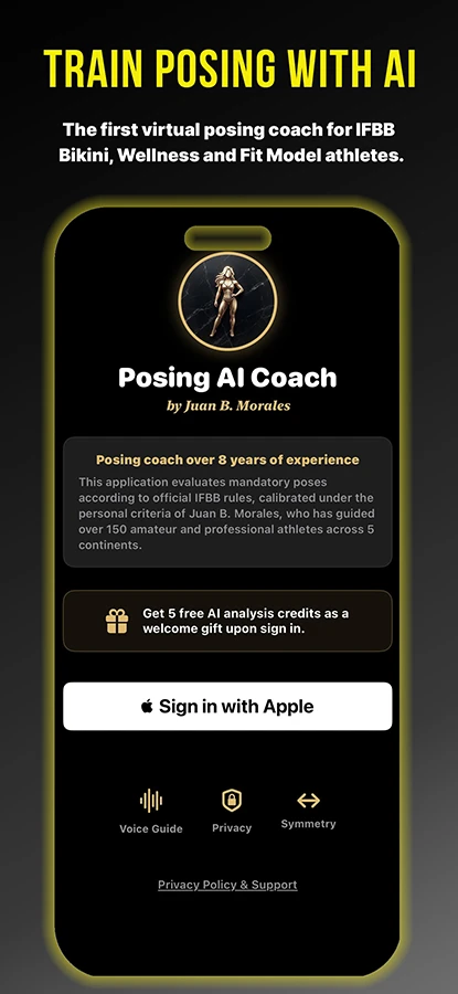 Aplicación de evaluación de poses IFBB con inteligencia artificial 2 Posing AI Coach Cover